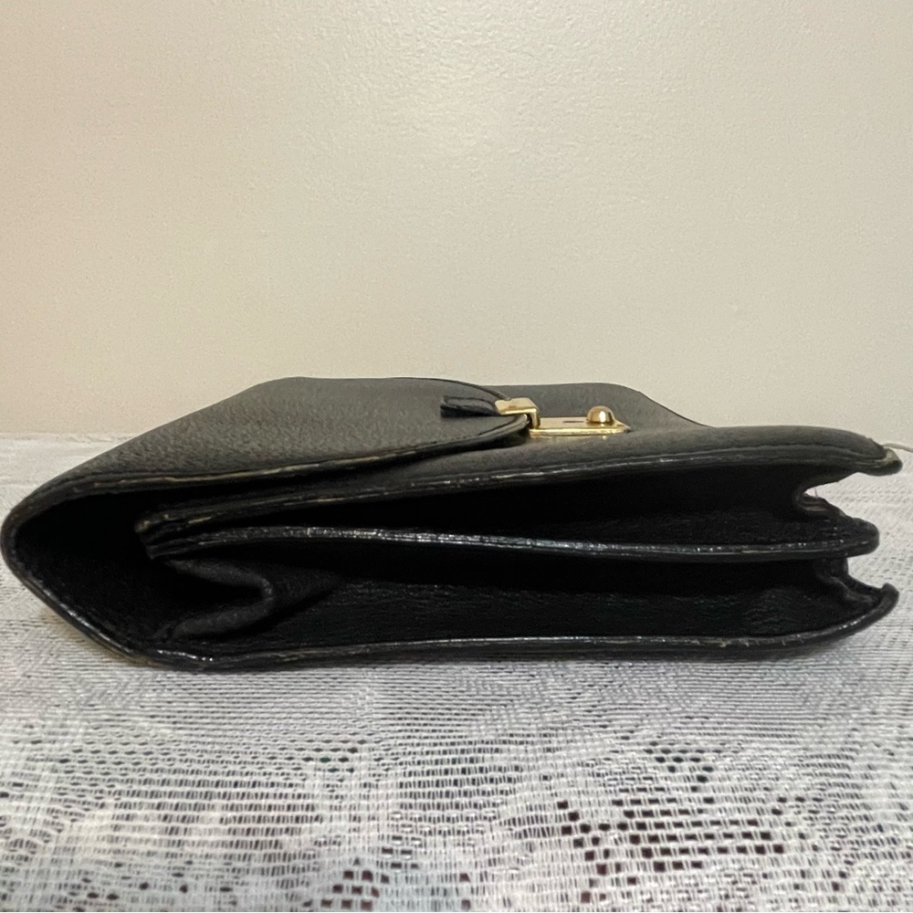 Gucci Vintage Black Leather Clutch 1980s 1990s Purse Designer Handbag - Picture 5 of 16